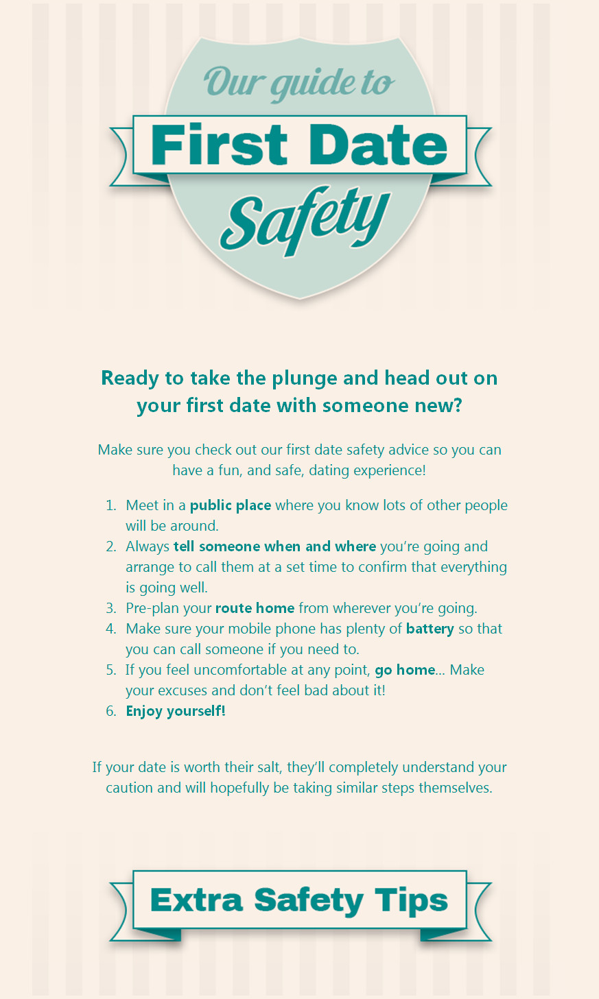 Stay safe when meeting someone for the first time. Our guide to first date safety.