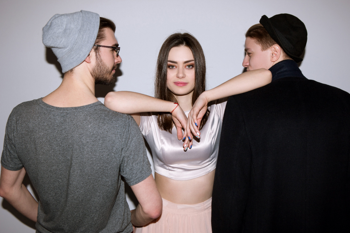Woman with two men